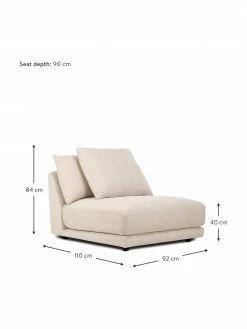 Westwing Collection Chauffeuse pour canapé modulaire beige Jasmin, larg. 92 x long. 84 cm -furniture Soldes Chauffeuse pour canape modulaire beige Jasmin 2