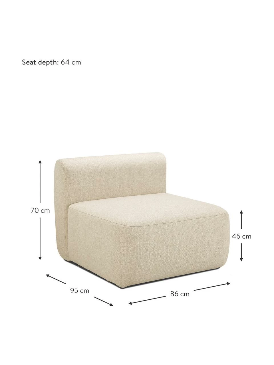 Westwing Collection Chauffeuse pour canapé modulaire beige foncé Sofia, larg. 86 x prof. 95 cm 3 Westwing Collection Chauffeuse pour canapé modulaire beige foncé Sofia, larg. 86 x prof. 95 cm – Image 3