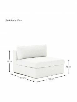 Westwing Collection Chauffeuse pour canapé modulaire blanc crème Russell, larg. 103 x haut. 77 cm -furniture Soldes Chauffeuse pour canape modulaire blanc creme Russell 2