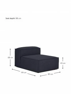 Westwing Collection Chauffeuse pour canapé modulaire bleu Lennon, larg. 89 x prof. 119 cm -furniture Soldes Chauffeuse pour canape modulaire bleu Lennon 2