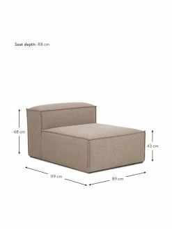 Westwing Collection Chauffeuse pour canapé modulaire tissu brun Lennon, larg. 89 x prof. 119 cm -furniture Soldes Chauffeuse pour canape modulaire tissu brun Lennon 2