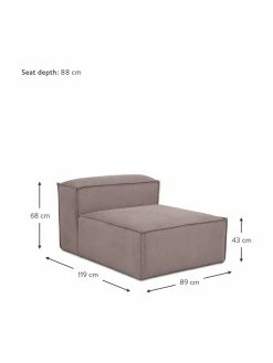 Westwing Collection Chauffeuse pour canapé modulaire velours côtelé brun Lennon, larg. 89 x prof. 119 cm -furniture Soldes Chauffeuse pour canape modulaire velours cotele brun Lennon 2