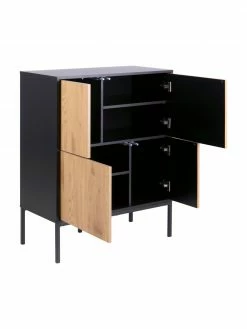Commode avec portes en bois et métal Seaford, larg. 80 x haut. 103 cm -furniture Soldes Commode avec portes en bois et metal Seaford 5