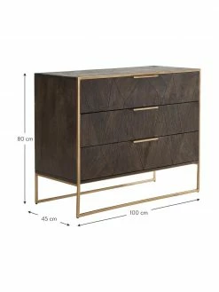 Westwing Collection Commode en bois massif Harry, larg. 100 x haut. 80 cm -furniture Soldes Commode en bois massif Harry 2