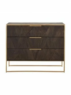 Westwing Collection Commode en bois massif Harry, larg. 100 x haut. 80 cm -furniture Soldes Commode en bois massif Harry 3