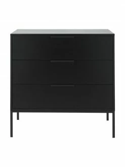 Commode noire à tiroirs Adam, larg. 94 x haut. 93 cm -furniture Soldes Commode noire a tiroirs Adam 3