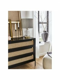 Westwing Collection Commode noire en cannage Vienna, larg. 105 x haut. 78 cm -furniture Soldes Commode noire en cannage Vienna 2