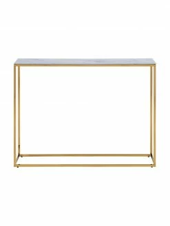 Console aspect marbre Aruba, larg. 110 x haut. 81 cm -furniture Soldes Console aspect marbre Aruba 3