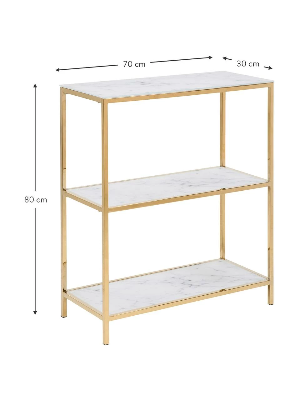 Console aspect marbre Aruba, larg. 70 x haut. 80 cm 3 Console aspect marbre Aruba, larg. 70 x haut. 80 cm – Image 3