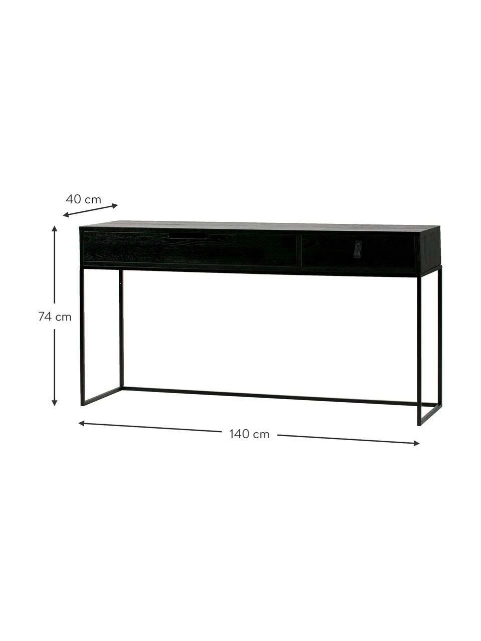Console avec 2 tiroirs Silas, larg. 140 x prof. 40 cm 3 Console avec 2 tiroirs Silas, larg. 140 x prof. 40 cm – Image 3