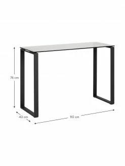 Console avec plateau en verre Katrine, larg. 110 x prof. 40 cm -furniture Soldes Console avec plateau en verre Katrine 2