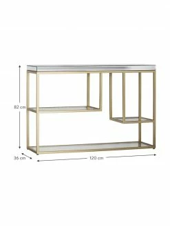 Console avec plateau en verre Pippard, larg. 120 x haut. 82 cm -furniture Soldes Console avec plateau en verre Pippard 2