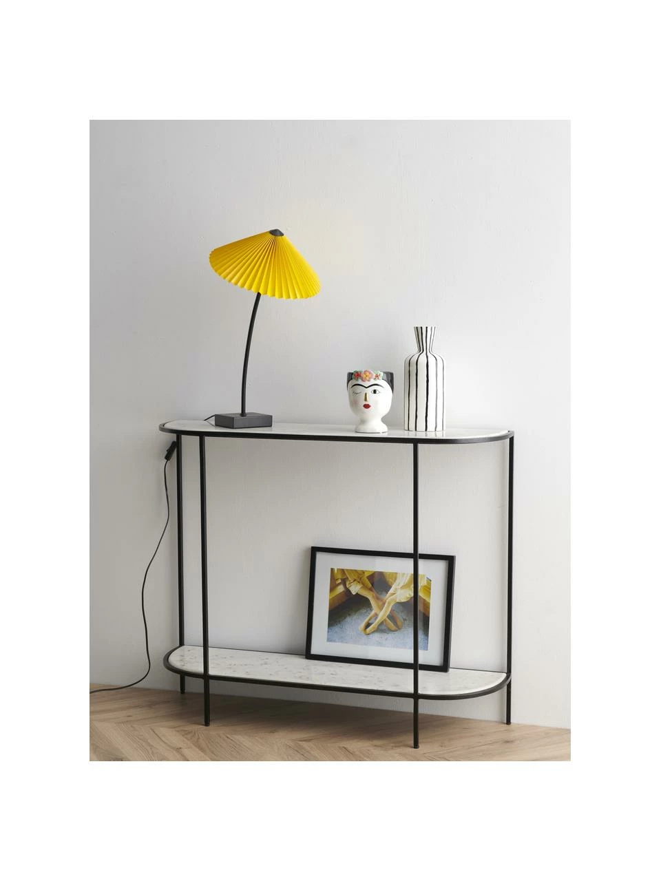 Console avec tablettes en marbre Migona, larg. 100 x haut. 83 cm 2 Console avec tablettes en marbre Migona, larg. 100 x haut. 83 cm – Image 2