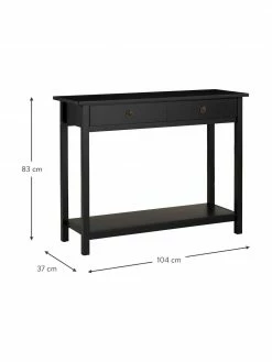 Console bois noir Ditti, larg. 104 x haut. 83 cm -furniture Soldes Console bois noir Ditti 2