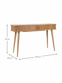 Zuiver Console en bois avec rangement Barbier, larg. 120 x prof. 35 cm -furniture Soldes Console en bois avec rangement Barbier 2