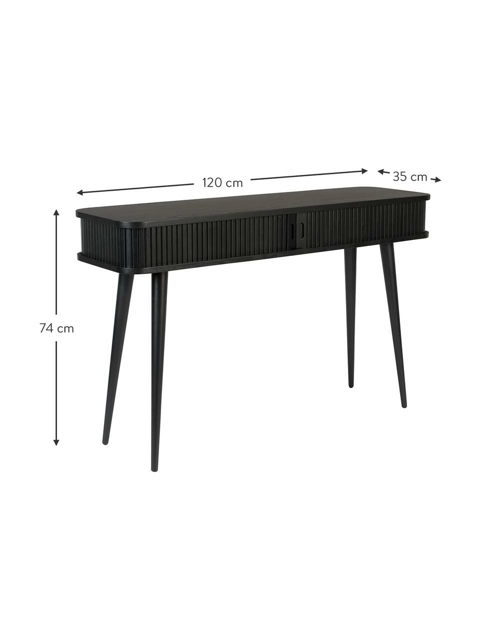 Zuiver Console en bois avec rangement Barbier, larg. 120 x prof. 35 cm 4 Zuiver Console en bois avec rangement Barbier, larg. 120 x prof. 35 cm – Image 4