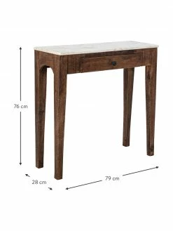 Bloomingville Console en manguier avec plateau en marbre Hauge, larg. 79 x haut. 76 cm 8 Bloomingville Console en manguier avec plateau en marbre Hauge, larg. 79 x haut. 76 cm -furniture Soldes Console en manguier avec plateau en marbre Hauge 2