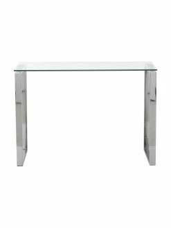 Console en verre cadre argenté Katrine, Larg. 110 x haut. 76 cm -furniture Soldes Console en verre cadre argente Katrine 3