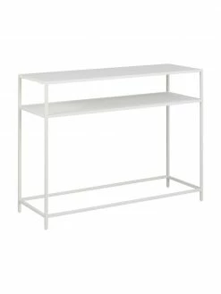 Westwing Collection Console industrielle en métal blanc avec tablette Neptun, larg. 100 x haut. 79 cm