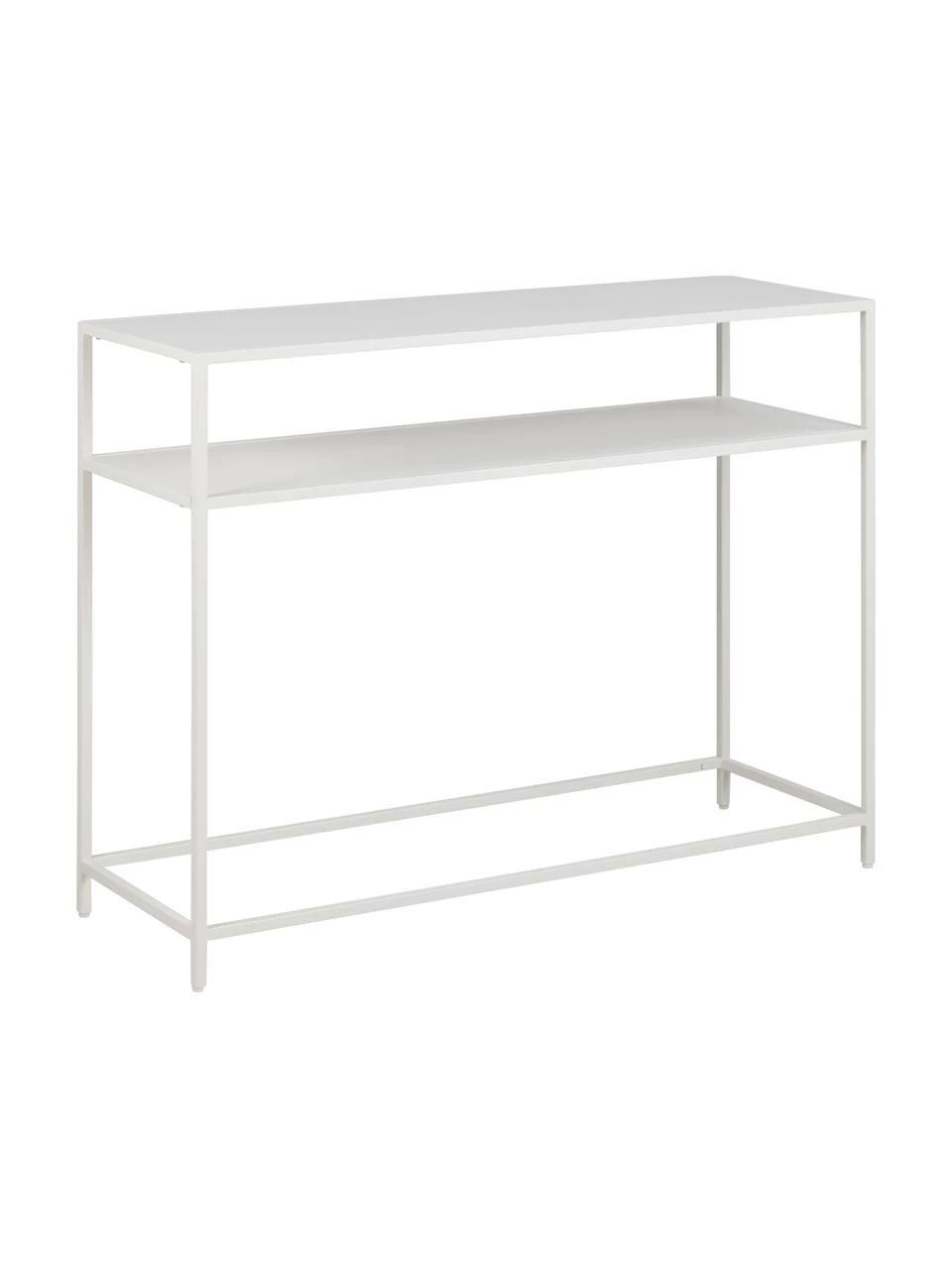 Westwing Collection Console industrielle en métal blanc avec tablette Neptun, larg. 100 x haut. 79 cm 1 Westwing Collection Console industrielle en métal blanc avec tablette Neptun, larg. 100 x haut. 79 cm