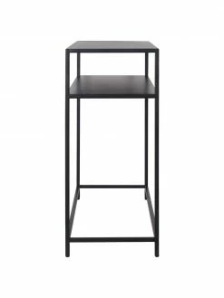 Westwing Collection Console industrielle en métal noir avec tablette Neptun, larg. 100 x haut. 79 cm -furniture Soldes Console industrielle en metal noir avec tablette Neptun 5