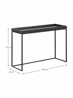 Jan Kurtz Console noire design Pizzo, larg. 100 x prof. 34 cm -furniture Soldes Console noire design Pizzo 2
