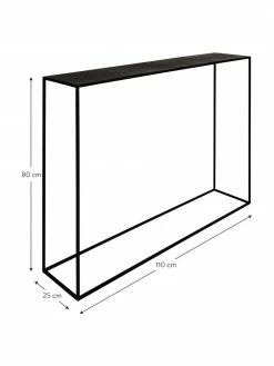 Console noire en métal Expo, larg. 110 x prof. 25 cm -furniture Soldes Console noire en metal Expo 2