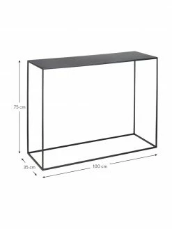 Console noire en métal Tensio, larg. 100 x prof. 35 cm -furniture Soldes Console noire en metal Tensio 2