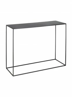 Console noire en métal Tensio, larg. 100 x prof. 35 cm