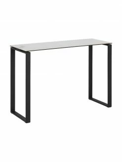 Console plateau en céramique blanc Katrine, larg. 110 x haut. 76 cm