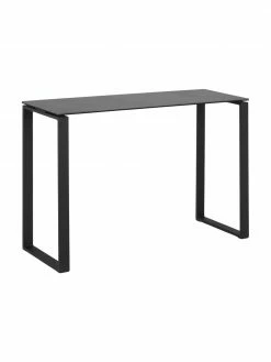 Console plateau en céramique noir Katrine, larg. 110 x haut. 76 cm