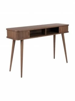 Zuiver Console rétro en bois avec rangement Barbier, larg. 120 x prof. 35 cm -furniture Soldes Console retro en bois avec rangement Barbier 4