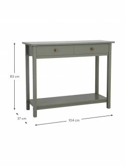Console rustique bois vert Ditti, larg. 104 x haut. 83 cm -furniture Soldes Console rustique bois vert Ditti 2