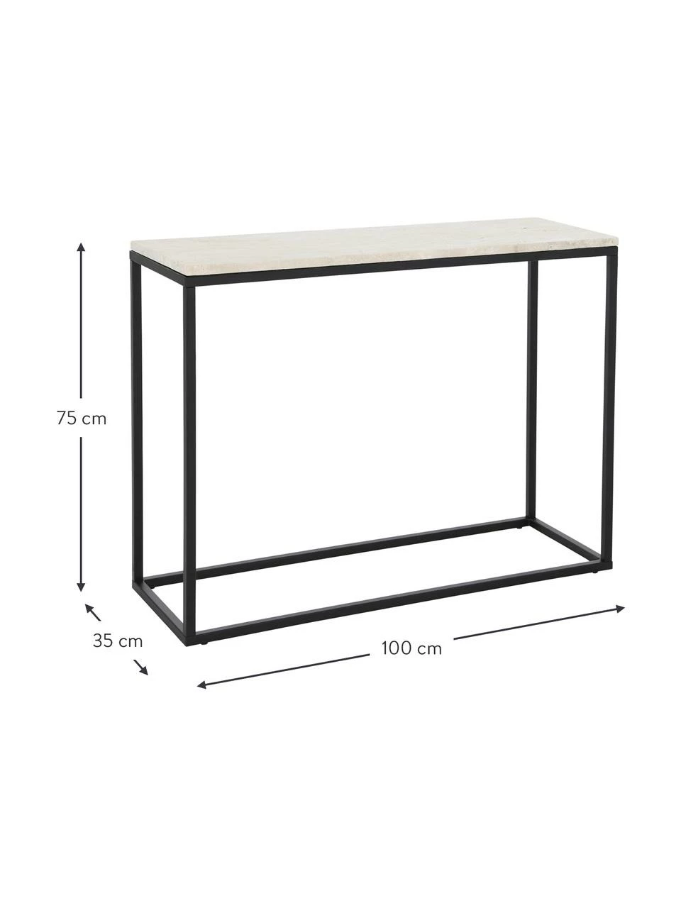 Console travertin Titti, larg. 100 x haut. 75 cm 3 Console travertin Titti, larg. 100 x haut. 75 cm – Image 3