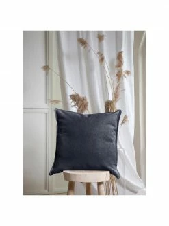 Westwing Collection Coussin canapé 60x60 bleu foncé Lennon, larg. 60 x long. 60 cm -furniture Soldes Coussin canape 60x60 bleu fonce Lennon 2