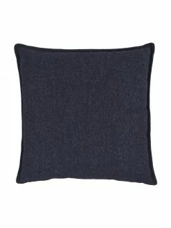 Westwing Collection Coussin canapé 60x60 bleu foncé Lennon, larg. 60 x long. 60 cm