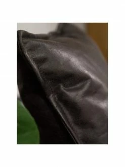 Westwing Collection Coussin canapé 60x60 cuir recyclé brun gris Lennon, larg. 60 x long. 60 cm -furniture Soldes Coussin canape 60x60 cuir recycle brun gris Lennon 5