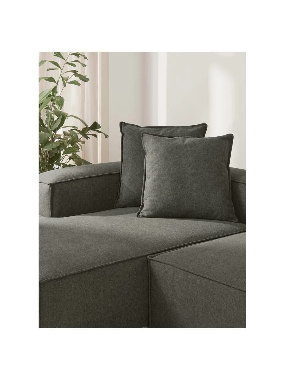 Westwing Collection Coussin canapé 60x60 gris anthracite Lennon, larg. 60 x long. 60 cm 2 Westwing Collection Coussin canapé 60x60 gris anthracite Lennon, larg. 60 x long. 60 cm – Image 2