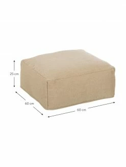 Kalaidu Coussin de sol beige tissé main Khela, larg. 60 x haut. 25 cm -furniture Soldes Coussin de sol beige tisse main Khela 3