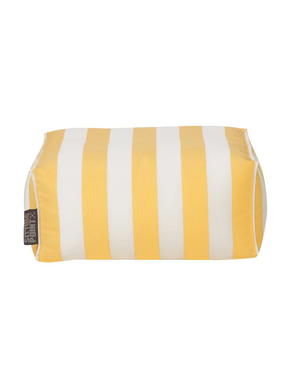 Magma Coussin de sol d'extérieur jaune/blanc Korfu, larg. 65 x haut. 35 cm 4 Magma Coussin de sol d'extérieur jaune/blanc Korfu, larg. 65 x haut. 35 cm – Image 4