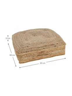Calma House Coussin de sol en jute Ural, larg. 60 x haut. 13 cm -furniture Soldes Coussin de sol en jute Ural 3