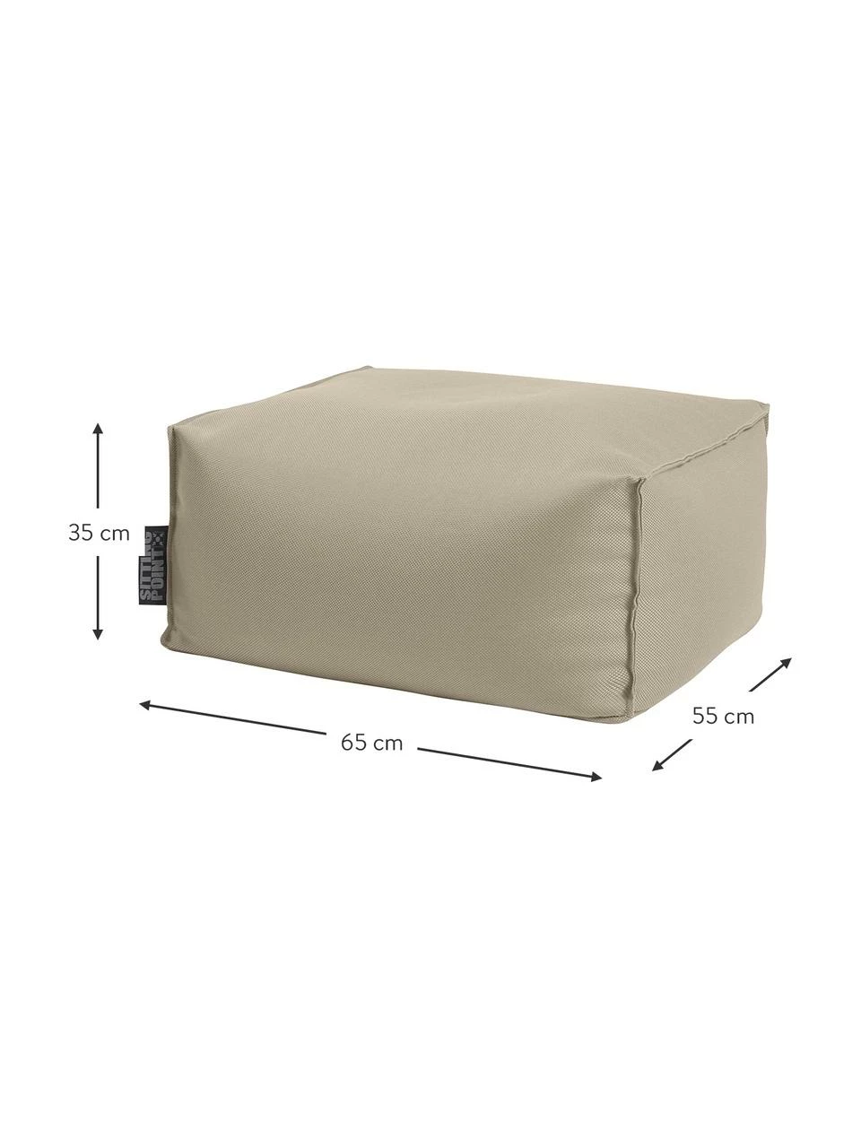 Magma Coussin de sol taupe pour extérieur Korfu, larg. 65 x haut. 35 cm 3 Magma Coussin de sol taupe pour extérieur Korfu, larg. 65 x haut. 35 cm – Image 3