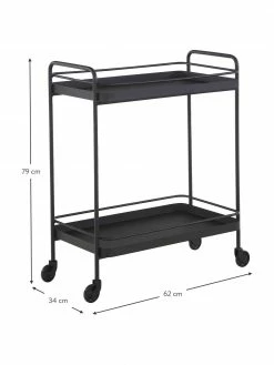 Hübsch Desserte en métal noir Barclay, larg. 62 x haut. 79 cm -furniture Soldes Desserte en metal noir Barclay 2