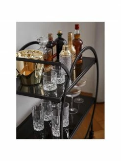 Kare Design Desserte en m&eacute;tal noir avec plateau en verre Loft, larg. 74 x haut. 85 cm -furniture Soldes Desserte en metal noir avec plateau en verre Loft 2