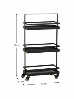 Nordal Desserte métal noir Vollos, larg. 42 x haut. 80,5 cm -furniture Soldes Desserte metal noir Vollos 2