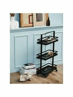 Nordal Desserte métal noir Vollos, larg. 42 x haut. 80,5 cm -furniture Soldes Desserte metal noir Vollos 4