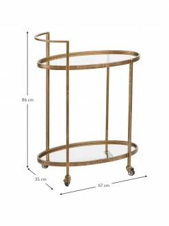 Desserte plateau de verre Push Antic, larg. 67 x haut. 86 cm -furniture Soldes Desserte plateau de verre Push Antic 3