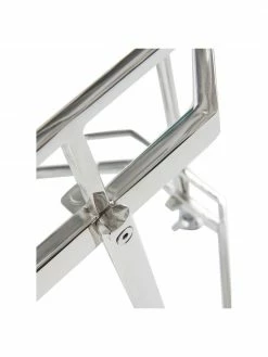 Desserte ronde argentée en métal et verre Bilbao, Ø 48 x haut. 76 cm -furniture Soldes Desserte ronde argentee en metal et verre Bilbao 5