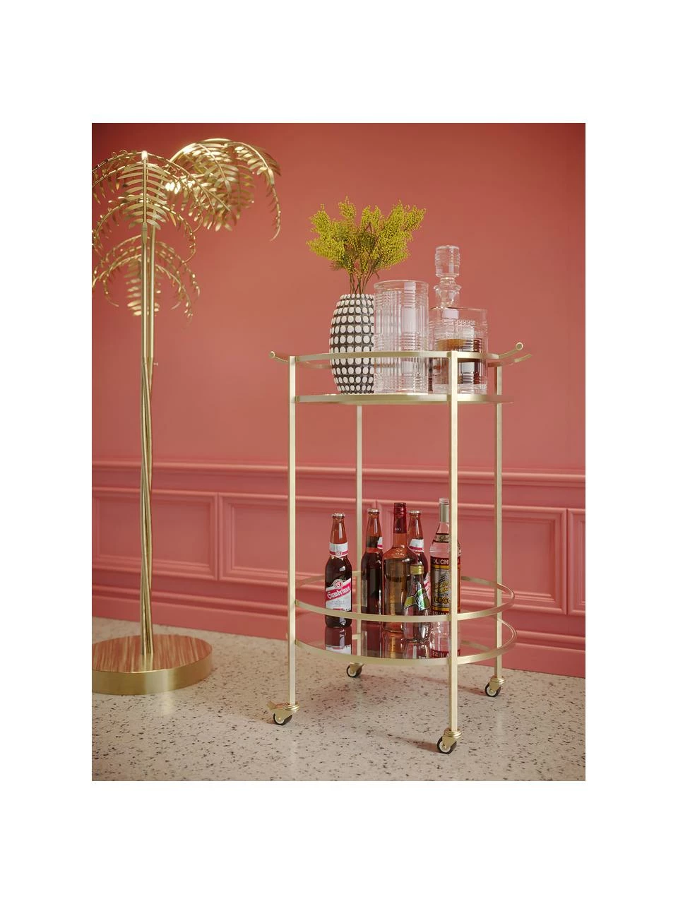 Kare Design Desserte ronde en métal doré Emilia, larg. 57 x haut. 78 cm 2 Kare Design Desserte ronde en métal doré Emilia, larg. 57 x haut. 78 cm – Image 2