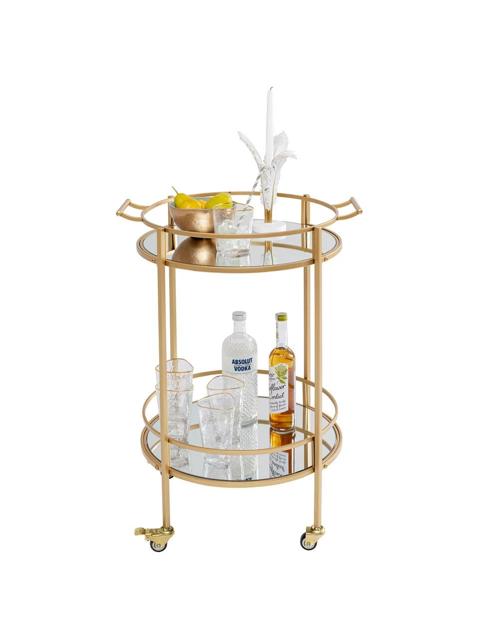 Kare Design Desserte ronde en métal doré Emilia, larg. 57 x haut. 78 cm 4 Kare Design Desserte ronde en métal doré Emilia, larg. 57 x haut. 78 cm – Image 4